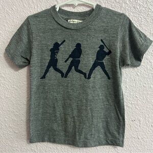 Kids Gray Baseball Player Graphic Tee